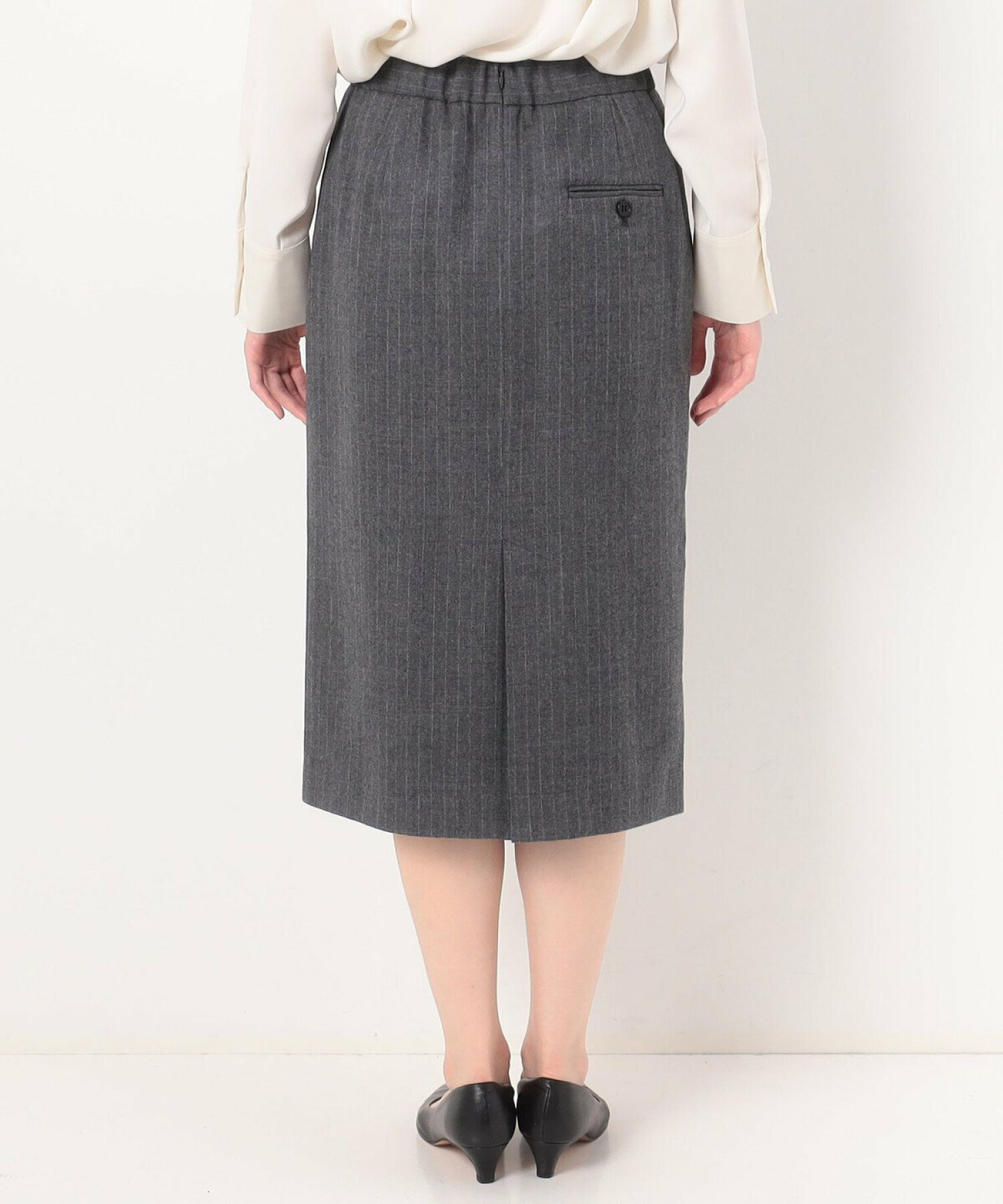[ TALLサイズ ] 【セットアップ対応】ウールストライプ スカート